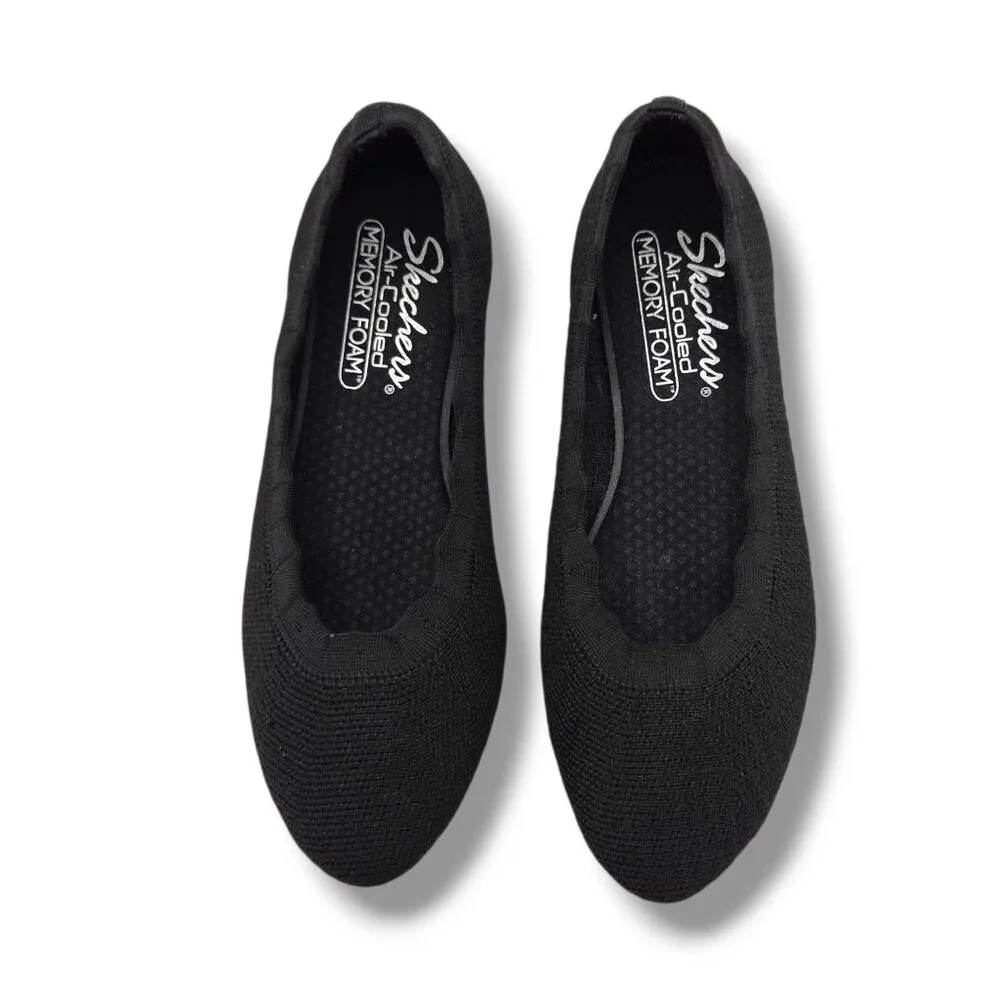 Skechers Cleo‎ 2.0 Love Spell Flats Womens 6 Black Slip On